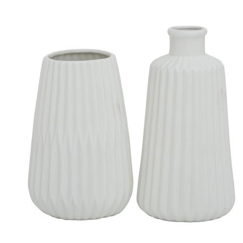 Boltze Vase Esko 2er-Set, Weiß