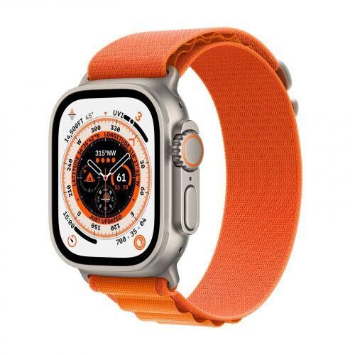 Apple Watch Ultra (2022) 49 mm GPS + Cellular silber Alpine Loop orange Small