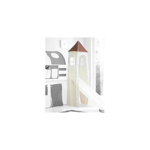 Bettturm TICAA Spieltunnel Gr. B/H/L: 45cm x 190cm x 45cm, braun (braun-beige)