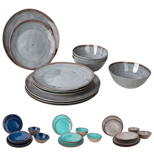 BO-CAMP Melamin Geschirr Set Halo Camping Essgeschirr Reise Picknick Teller Farbe: Rot