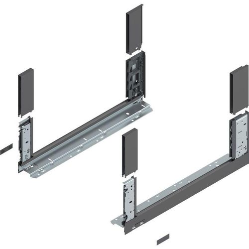 Legrabox free Zarge Höhe C,(176,8 mm), nl= 500 mm, inkl. Boxcover vorn u. hinten,oriongrau - Blum