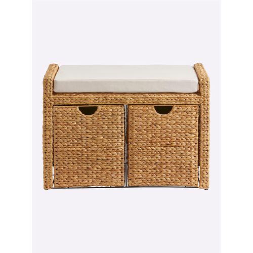 Bank HEINE HOME, beige (natur), B:81cm H:55cm T:35cm, Metall, Sitzbänke