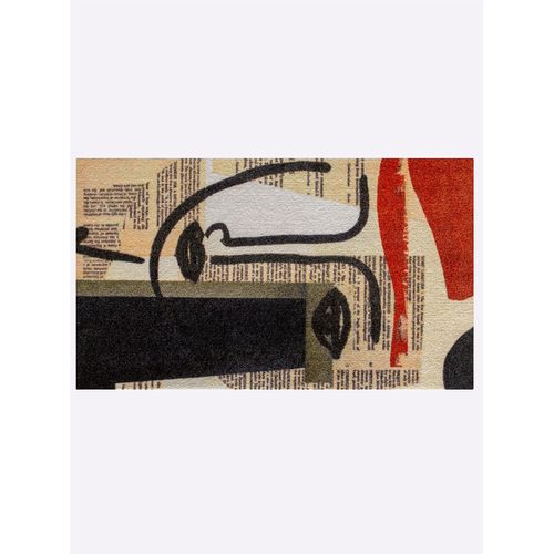 Fußmatte Gr. 3, beige (beige, anthrazit, bedruckt), B:60cm H:7mm L:180cm, Polyamid, Polyamid, Teppiche
