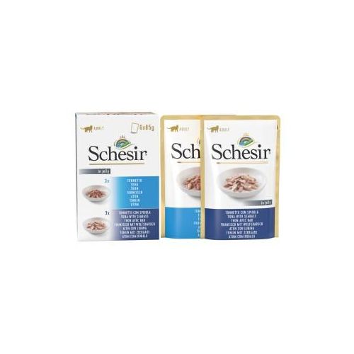 Schesir Adult Thunfisch & Thunfisch mit Wolfsbarsch 6 x 85 g