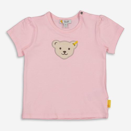 Rosafarbenes T-Shirt mit Teddybär-Aufnäher