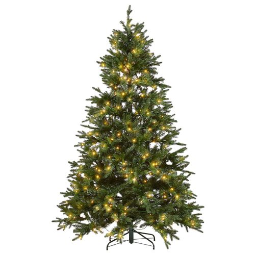 Beliani Künstlicher Weihnachtsbaum mit LED Beleuchtung 210 cm grün 106x210x106cm