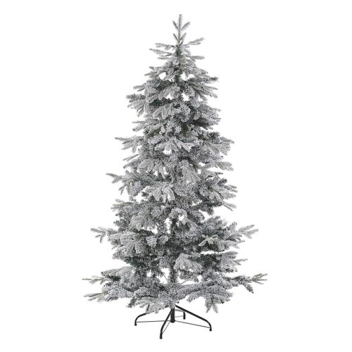Beliani Künstlicher Weihnachtsbaum schneebedeckt 180 cm weiß 110x180x110cm