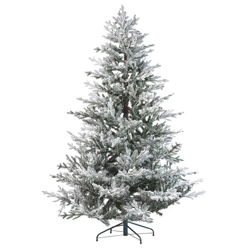 Beliani Künstlicher Weihnachtsbaum schneebedeckt 210 cm weiß 148x210x148cm