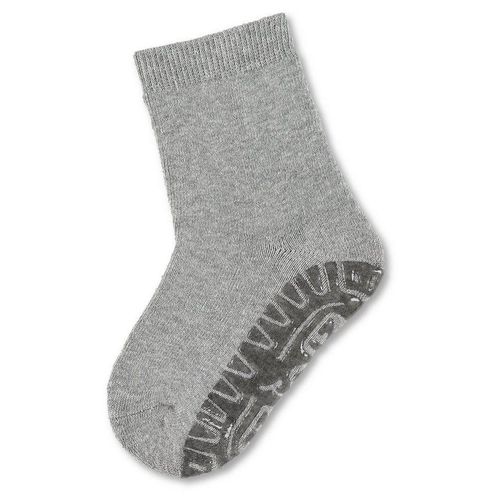 Sterntaler® ABS-Socken Fliesen Flitzer SOFT uni (Fliesensocken mit Anti-Rutsch-Sohle und süßen Motiven) Rutschsocken mit Vollplüsch im Sohlenbereich, ABS- Söckchen, grau|silberfarben
