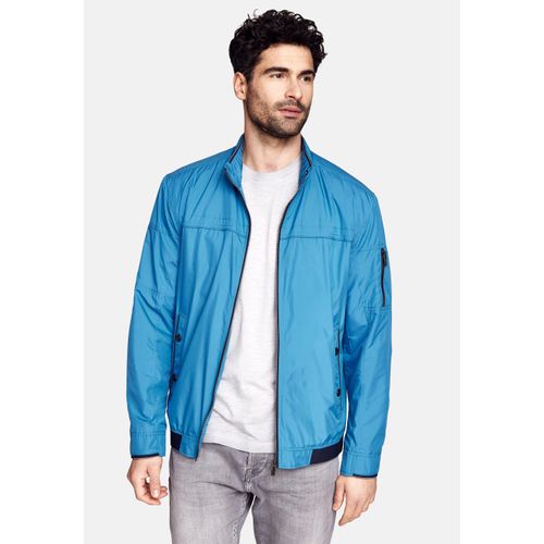 Outdoorjacke CABANO, Herren, Gr. 58, blau (aquablau), 100% Polyester, unifarben, sportlich, kurz, hoch geschlossener Ausschnitt, Langarm, Jacken, mit hochabschließendem Kragen
