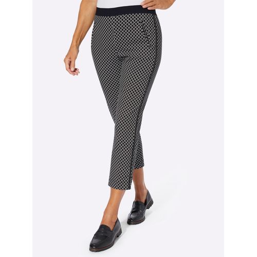 7/8-Hose INSPIRATIONEN Gr. 44, Normalgrößen, schwarz-weiß (schwarz, weiß, bedruckt) Damen Hosen