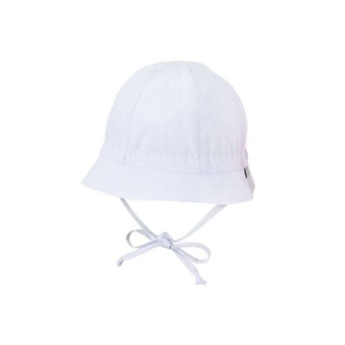 Sterntaler® Schlupfmütze Kinderhut (1-St., Sonnenhut aus UV-Popeline (Bio) mit UV-Schutz 50+ Einfarbig) Baby Hut aus mit Größenregulierung und Bindebändern, weiß