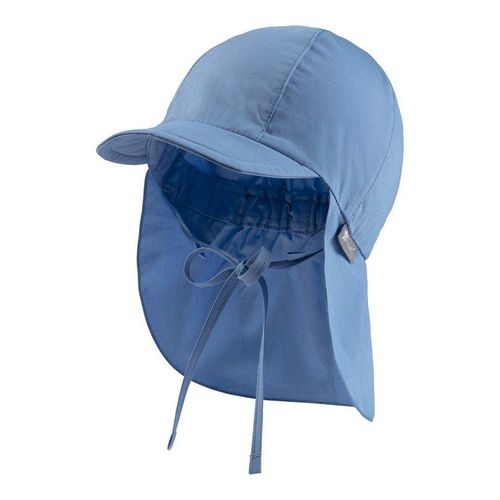 Sterntaler® Schirmmütze Schirmmütze Nacken (1-St., Sommermütze idealer Sonnenschutz für Kinder) Kinderhut aus UV-Popeline mit Bindeband und UV-Schutz 50+, blau|weiß