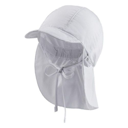 Sterntaler® Schirmmütze Schirmmütze Nacken (1-St., Sommermütze idealer Sonnenschutz für Kinder) Kinderhut aus UV-Popeline mit Bindeband und UV-Schutz 50+, weiß