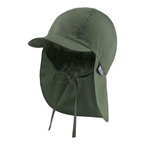 Sterntaler® Schirmmütze Schirmmütze Nacken (1-St., Sommermütze idealer Sonnenschutz für Kinder) Kinderhut aus UV-Popeline mit Bindeband und UV-Schutz 50+, grün|weiß