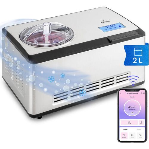 Klarstein - Eismaschine, Softeismaschine für Joghurt, Softeis & Frozen Yogurt, Ice Cream Maker mit WiFi/App-Funktion, Eismaschine mit Kompressor,