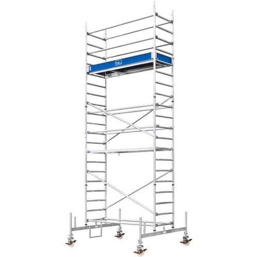 Iller Fahrgerüst mit Fahrbalken 2,20x0,75m und 200mm Rollen spindelbar 6,55m ah