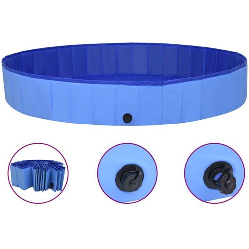 Hundepool Faltbar Blau 200x30 cm PVC vidaXL
