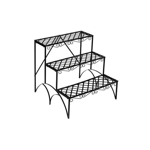 tectake® Blumentreppe, mit 3 Stufen, schneller Aufbau, 60 x 60 x 60 cm