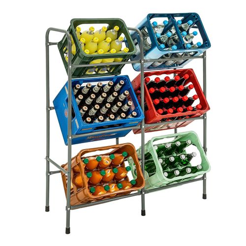 tectake® Getränkekistenregal, aus Stahl, guter Zugriff, 96 x 33 x 116 cm