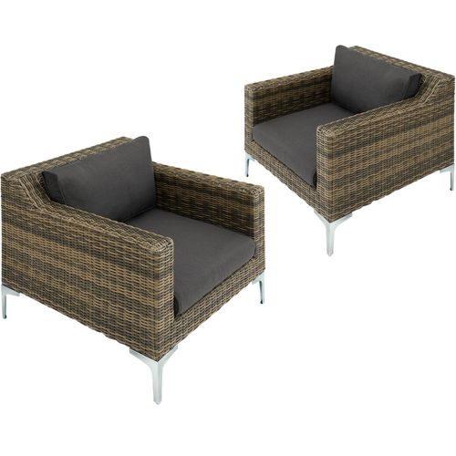 tectake® Modulares Aluminium Rattanset, wetterfest und UV-beständig, natürlich nachempfundenes Geflecht, kein Aufbau