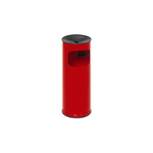 Kombi-Ascher VAR, rund, 17 l, für Innen & Außen, mit Sieb & Kantenschutz, Ø 250 x H 610 mm, Stahlblech, rot