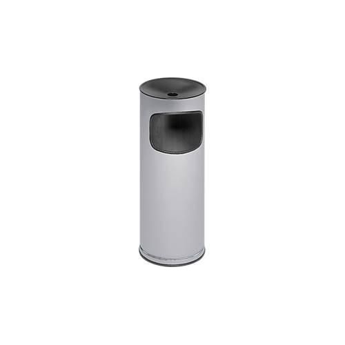 Kombi-Ascher VAR, rund, 17 l, für Innen & Außen, mit Sieb & Kantenschutz, Ø 250 x H 610 mm, Stahlblech, silber