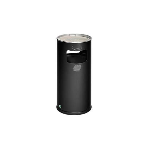Kombi-Ascher VAR, rund, 37 l, für Innen & Außen, mit Sieb & Kantenschutz, Ø 320 x H 700 mm, Stahlblech, antiksilber