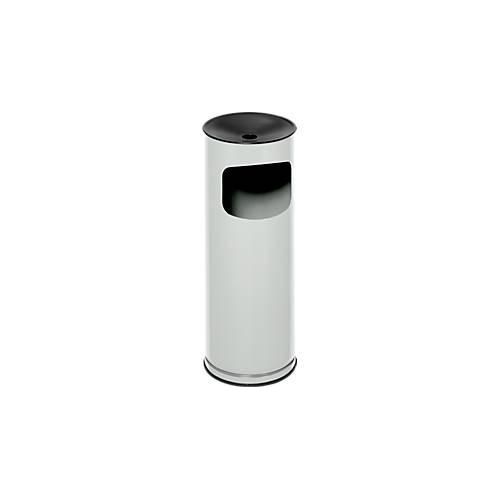 Kombi-Ascher VAR, rund, 17 l, für Innen & Außen, mit Sieb & Kantenschutz, Ø 250 x H 610 mm, Stahlblech, lichtgrau