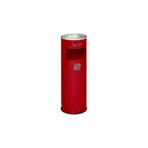 Kombi-Ascher VAR, rund, 16 l, für Innen & Außen, mit Sieb & Kantenschutz, Ø 230 x H 660 mm, Stahlblech, rot