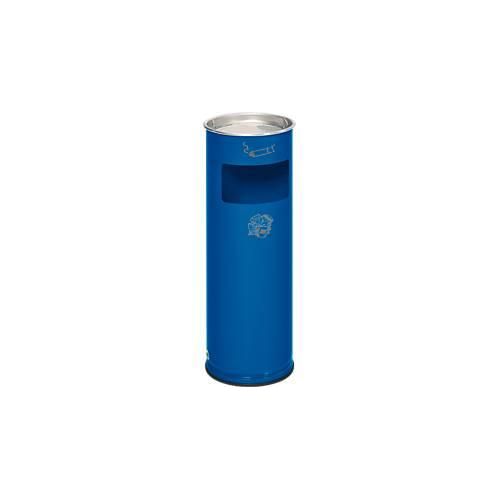 Kombi-Ascher VAR, rund, 16 l, für Innen & Außen, mit Sieb & Kantenschutz, Ø 230 x H 660 mm, Stahlblech, enzianblau