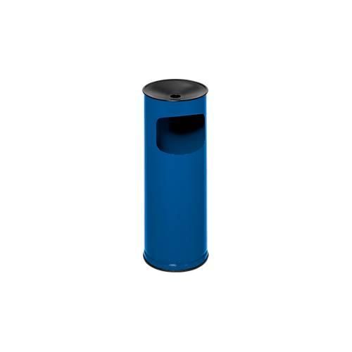 Kombi-Ascher VAR, rund, 17 l, für Innen & Außen, mit Sieb & Kantenschutz, Ø 250 x H 610 mm, Stahlblech, enzianblau