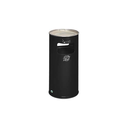 Kombi-Ascher VAR, rund, 37 l, für Innen & Außen, mit Sieb & Kantenschutz, Ø 320 x H 700 mm, Stahlblech, anthrazit