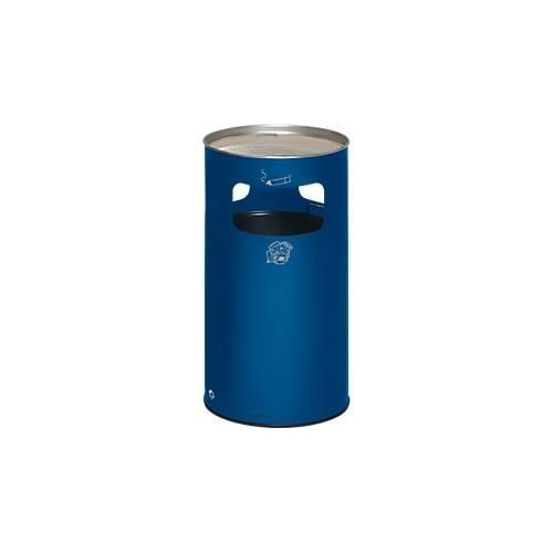 Kombi-Ascher VAR, rund, 69 l, für Innen & Außen, mit Sieb & Kantenschutz, Ø 420 x H 750 mm, Stahlblech, enzianblau