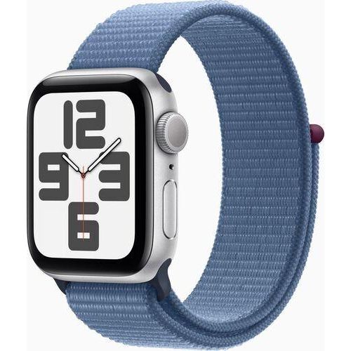 Apple Watch SE 40 mm (2022) | GPS | silber | Sport Loop Winterblau