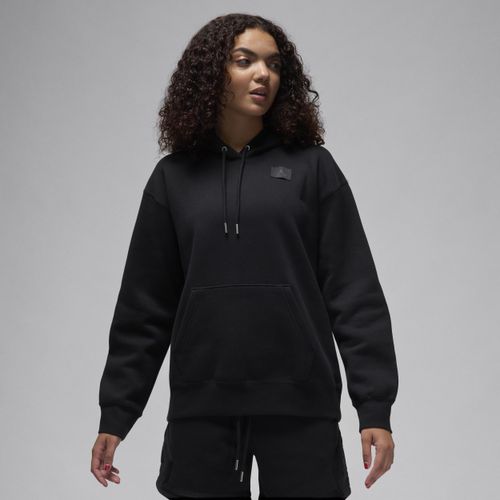 Jordan Flight Fleece hoodie met voering van satijn voor dames - Zwart