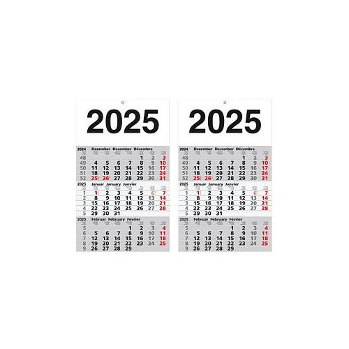 2 3-Monats-Wandkalender 2025