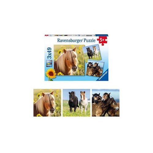 Ravensburger Liebe Pferde Puzzle, 3 x 49 Teile