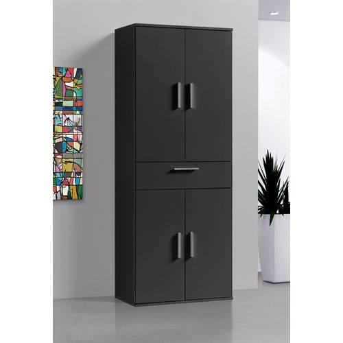 Mehrzweckschrank PROCONTOUR, grau (anthrazit), T:34cm, Schränke, Breite 64cm, mit Türen und Schublasten