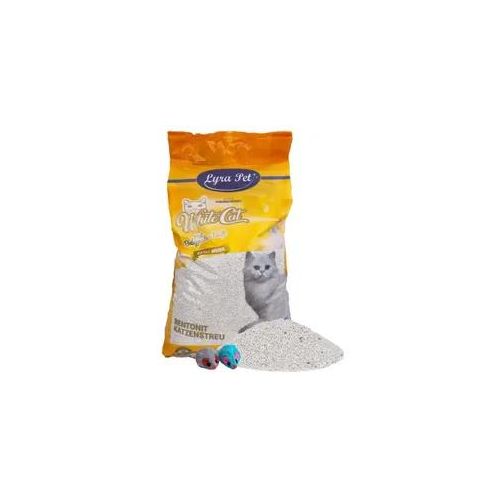 15 Liter Lyra Pet® White Cat® Katzenstreu Bentonit mit Babypuderduft + 2 Mäuse