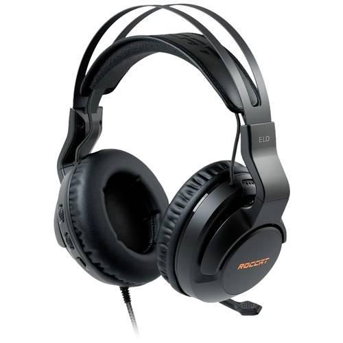Roccat ELO Gaming Over Ear Headset kabelgebunden 7.1 Surround Schwarz Mikrofon-Rauschunterdrückung, Noise Cancelling Lautstärkeregelung, Mikrofon-Stummschaltung