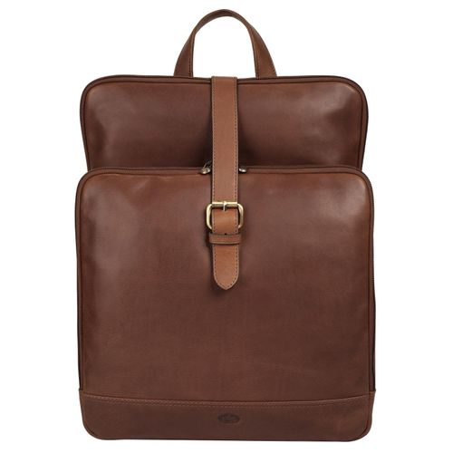 Laptoprucksack PIKÉ, Gr. B/H/T: 29cm x 38cm x 12cm, onesize, braun, Rindsleder, Leder, casual, Rucksäcke, echt Leder