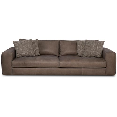 Big-Sofa DESIGNWERK "Parma, anspruchsvolles Design und toller Sitzkomfort" Sofas Gr. B/H/T: 294cm x 87cm x 122cm, Semi-Anilin-Leder, braun