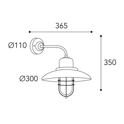 Wandlampe Patio Cage 3303 messing antik/klar