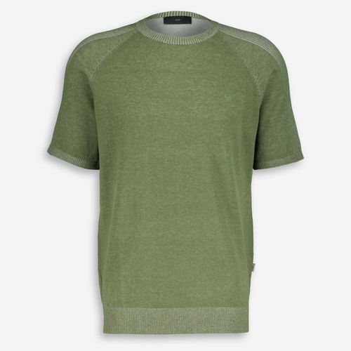 Olivgrünes Strick-T-Shirt