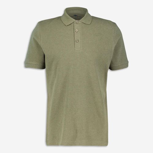 Dunkelgrünes Poloshirt mit Textur