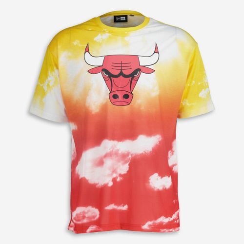 Rot-gelbes Sport-T-Shirt mit Chicago Bulls-Logo