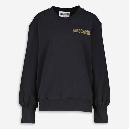 Schwarzes Sweatshirt mit goldfarbenem Logo