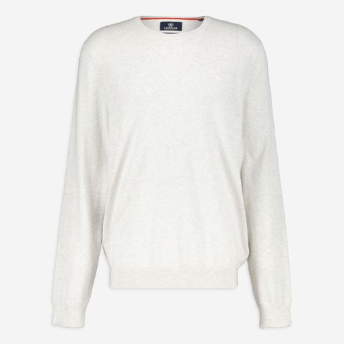 Hellgrauer Pullover mit Melange-Muster