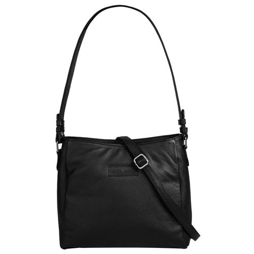 Shopper BRUNO BANANI, Damen, Gr. B/H/T: 27cm x 25cm x 10cm onesize, schwarz, Leder, unifarben, leicht glänzend, Taschen, echt Leder